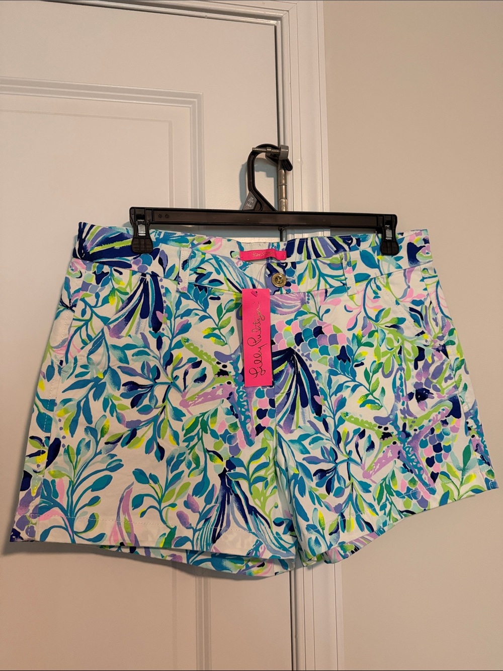 Lilly Pulitzer White Multi Vibrant Watercolor Floral Shorts